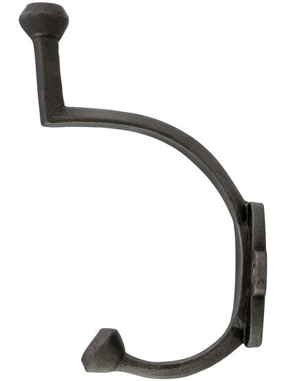 Alternate View of Cast Iron Bungalow-Style Hat and Coat Hook.