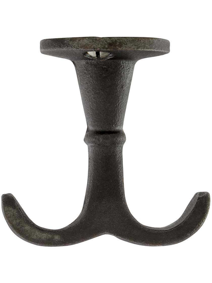 Alternate View of Simple Cast-Iron Double Wardrobe Hook.