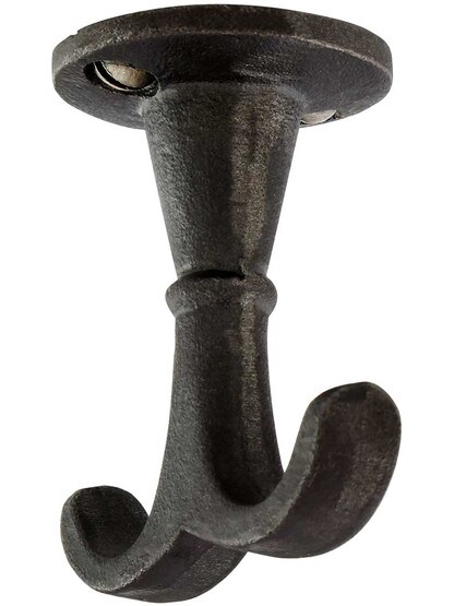 Alternate View 3 of Simple Cast-Iron Double Wardrobe Hook.