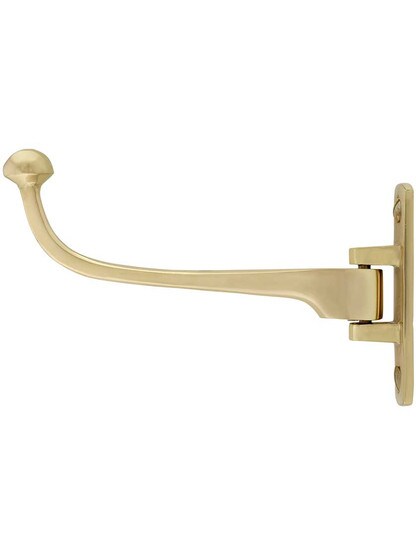 Alternate View of Ellis Solid-Brass Coat Hook.