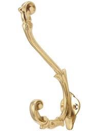 Decorative Wall Hooks, 2Pcs - Solid Brass Entryway Coat Hooks (8mm x 25mm)