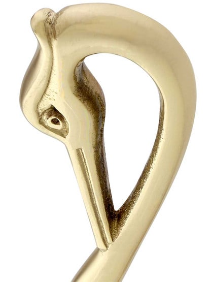 Alternate View 2 of Swan Solid-Brass Coat Hook.