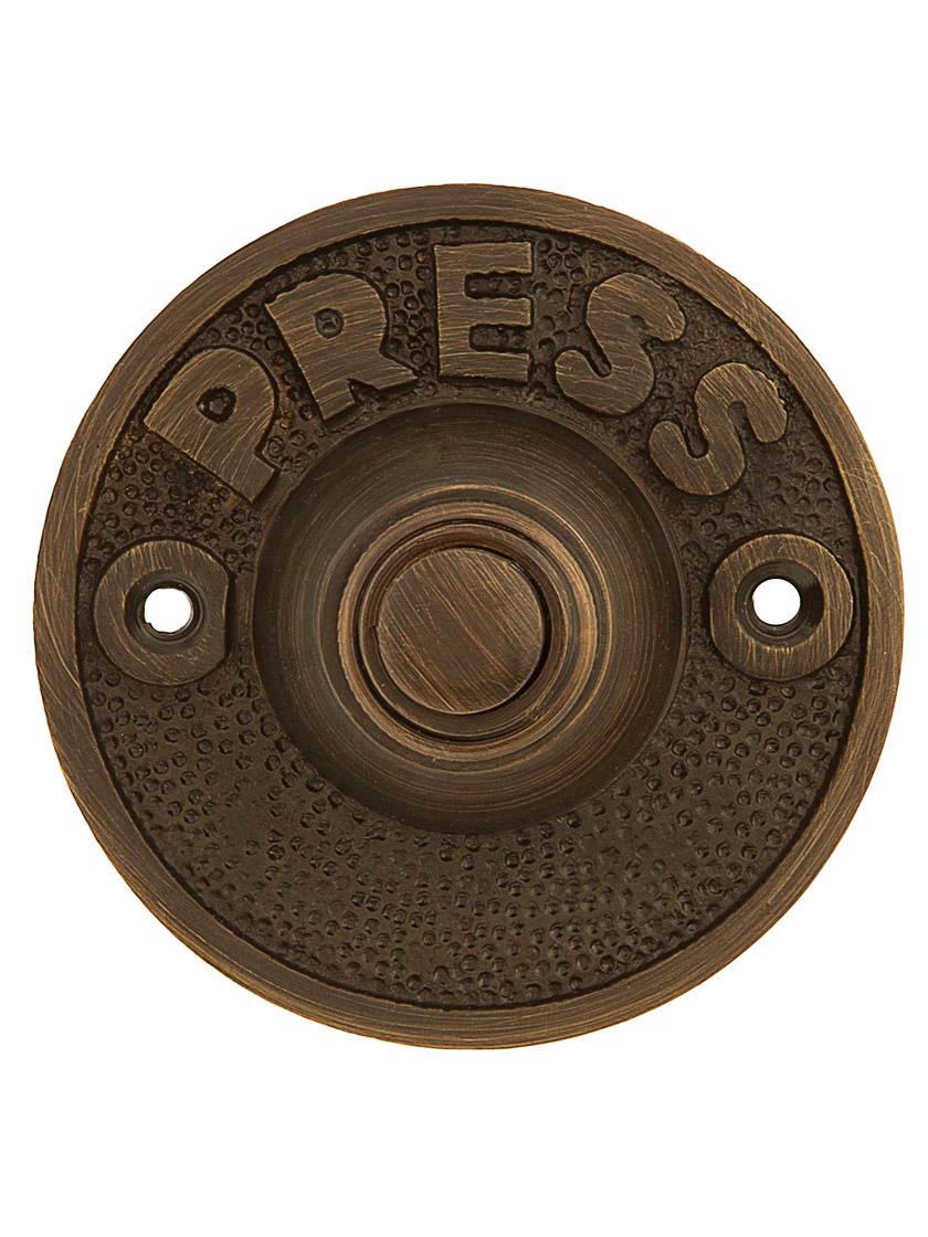 BLACK ANTIQUE STYLE VICTORIAN DOORBELL BUTTON PRESS POWDERCOATED IRON 