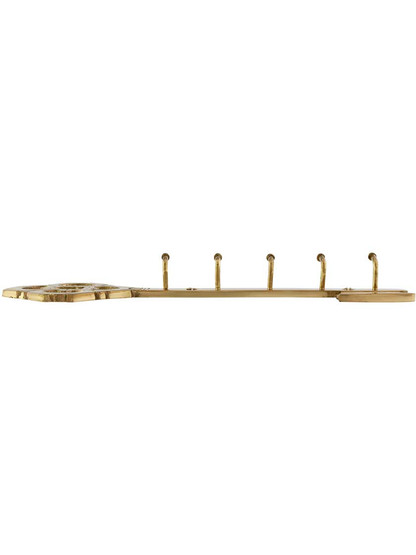 Alternate View 2 of Solid Brass Fancy Decorative 5 Hook Key Rack.