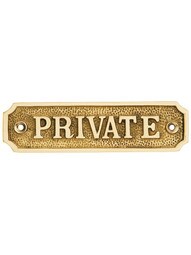 Brass Bathroom Door Sign 4-7/16 x 1-4/16 H - Door Hardware Office Sign