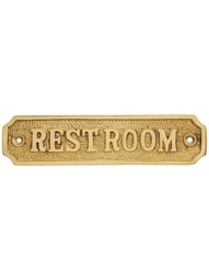 Cast Brass Restroom Sign.