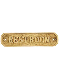 Cast Brass "Restroom" Sign