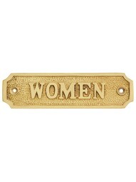 Cast Brass "Women" Sign