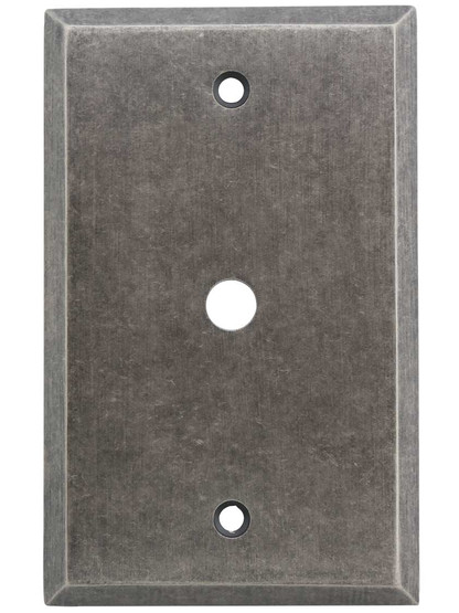 Alternate View of Industrial Single Gang Cable Outlet Cover Plate with Galvanized Finish.