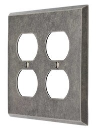 Industrial Double Gang Duplex Cover Plate with Galvanized Finish