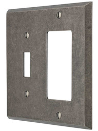 Industrial Toggle/GFI Combination Switch Plate with Galvanized Finish