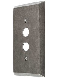 Industrial Single Push-Button Switch Plate with Galvanized Finish.