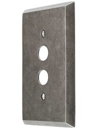 Industrial Single Push-Button Switch Plate with Galvanized Finish.