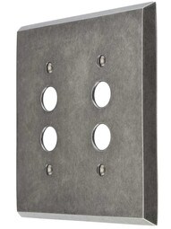 Industrial Double Push-Button Switch Plate with Galvanized Finish