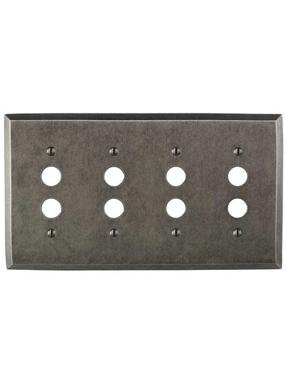 Alternate View of Industrial Quad Push-Button Switch Plate with Galvanized Finish.