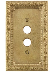 Alternate View of Floral Victorian Single Gang Push-Button Switch Plate.