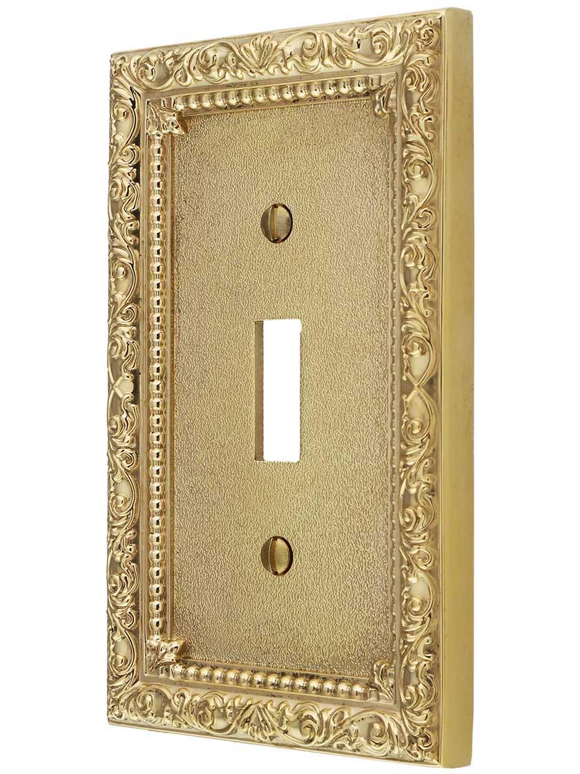 By the Piece Victorian Antique Brass Single Wall Light Toggle Switch Plate Cover 