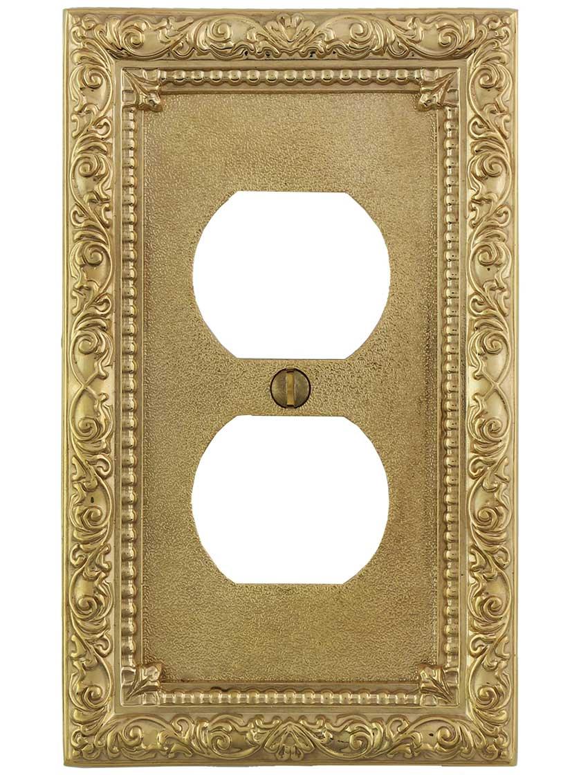 Alternate View of Floral Victorian Duplex Outlet Cover Plate.