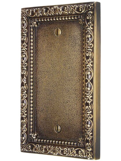 Floral Victorian Blank Cover Plate in Antique-By-Hand.