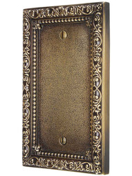Floral Victorian Blank Cover Plate in Antique-By-Hand.