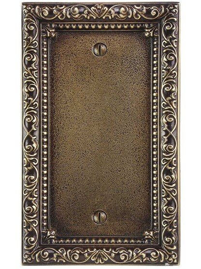 Alternate View of Floral Victorian Blank Cover Plate in Antique-By-Hand.