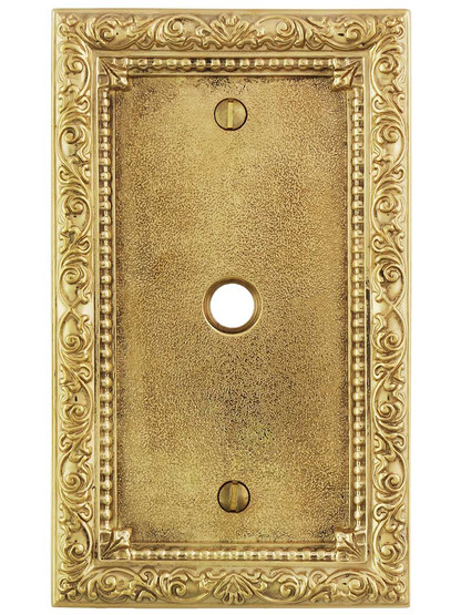Alternate View of Floral Victorian Cable Jack Cover Plate.