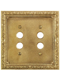 Alternate View of Floral Victorian Double Gang Push-Button Switch Plate.