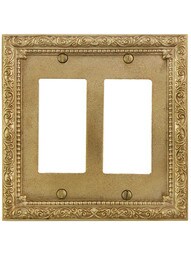 Alternate View of Floral Victorian Double Gang GFI Cover Plate.