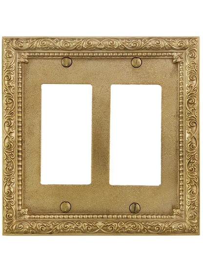 Alternate View of Floral Victorian Double Gang GFI Cover Plate.