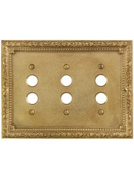 Floral Victorian Triple Gang Push-Button Switch Plate