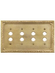 Alternate View of Floral Victorian Quad Gang Push Button Switch Plate.