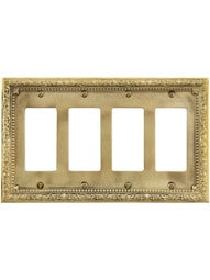 Alternate View of Floral Victorian Quad Gang GFI Cover Plate.