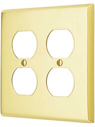 Traditional Double Gang Duplex Cover Plate In Forged Brass