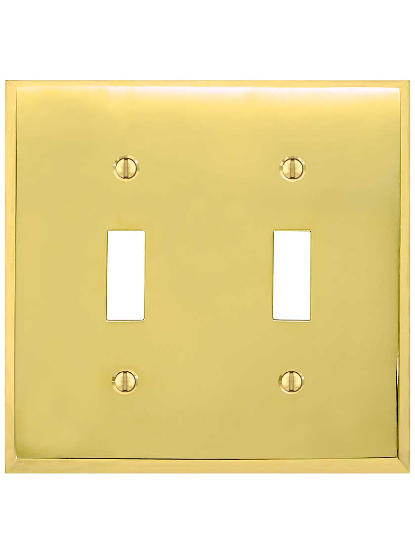 Solid Brass Switchplate Double Toggle Oval BraidedRenovator's Supply 