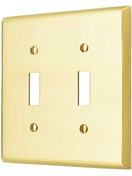 Traditional Double Toggle Switch Plate In Forged Brass