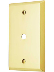Traditional Single Gang Cable Outlet Cover Plate in Forged Brass
