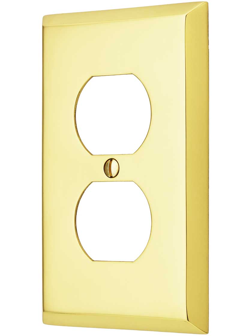 Traditional Single Duplex Cover Plate In Forged Brass