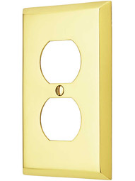Traditional Forged Brass Single Duplex Cover Plate.