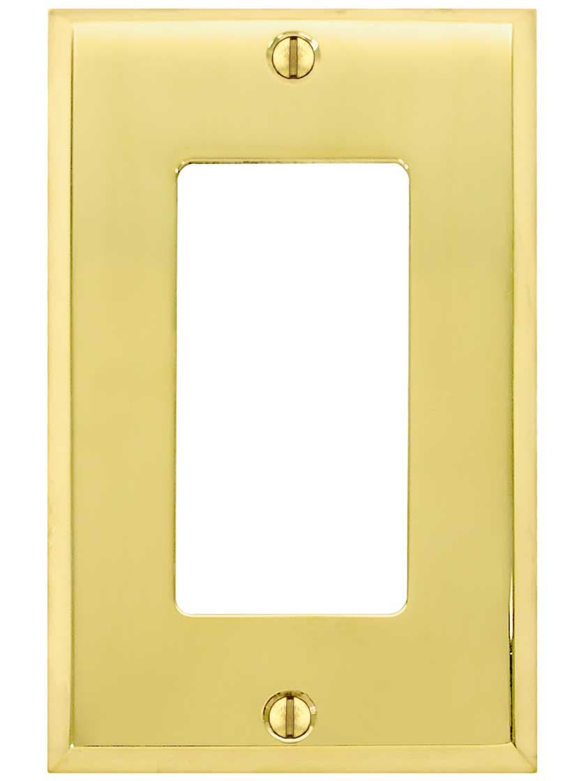 Alternate View of Traditional Forged Brass Single GFI Cover Plate.