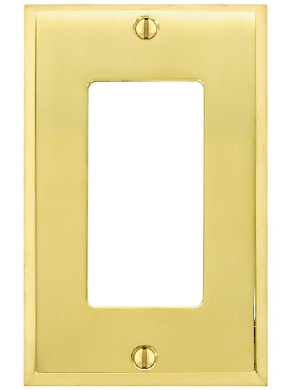 Alternate View of Traditional Forged Brass Single GFI Cover Plate.