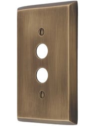 Traditional Forged Brass Single Gang Push Button Switch Plate in Antique-by-Hand