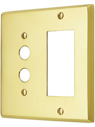 Traditional Push Button / GFI Combination Switch Plate In Forged Brass