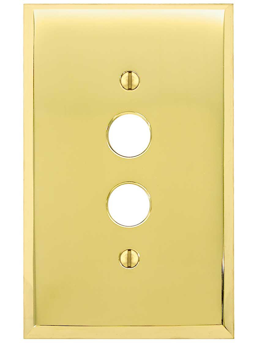 Alternate View of Traditional Forged Brass Single Gang Push Button Switch Plate.