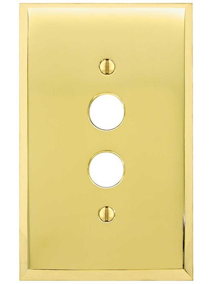 Alternate View of Traditional Forged Brass Single Gang Push Button Switch Plate.