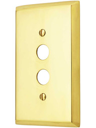 Traditional Forged Brass Single Gang Push Button Switch Plate.