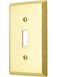 Traditional Forged Brass Single Toggle Switch Plate.
