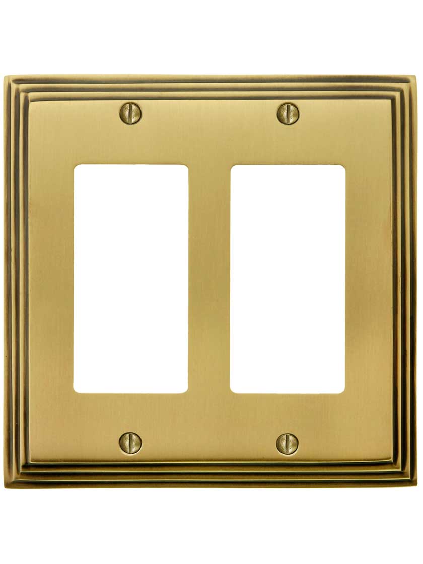 Alternate View of Mid-Century GFI / Decora Cover Plate - Double Gang.