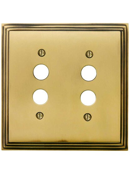 Alternate View of Mid-Century Push Button Switch Plate - Double Gang.