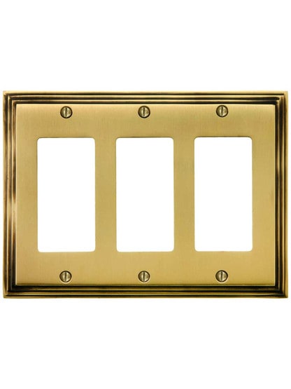 Alternate View of Mid-Century GFI / Decora Cover Plate - Triple Gang.