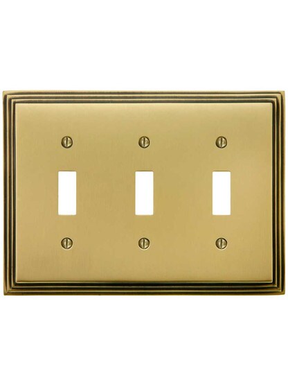 Alternate View of Mid-Century Toggle Switch Plate - Triple Gang.